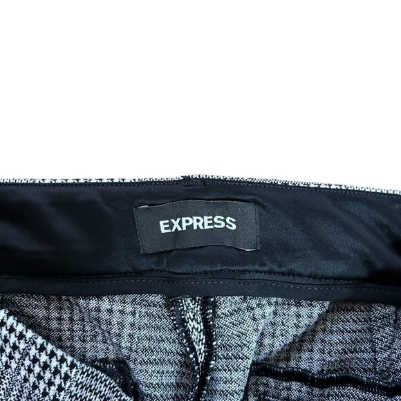 Express Women’s Skinny Stretch Houndstooth Plaid Tuxedo Stripe Trousers Size 4 - Picture 3 of 8